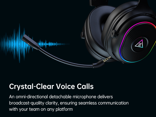 headset with detachable microphone for pc