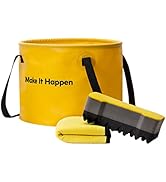 HOTO Car Wash Kit, Car Cleaning Kit, Car Detailing Set, 20L Outdoor Foldable Bucket, Wavy Double-...