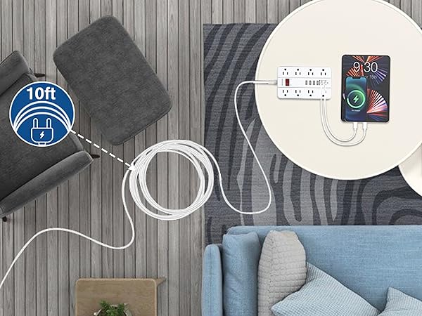 Power Strip with USB Ports