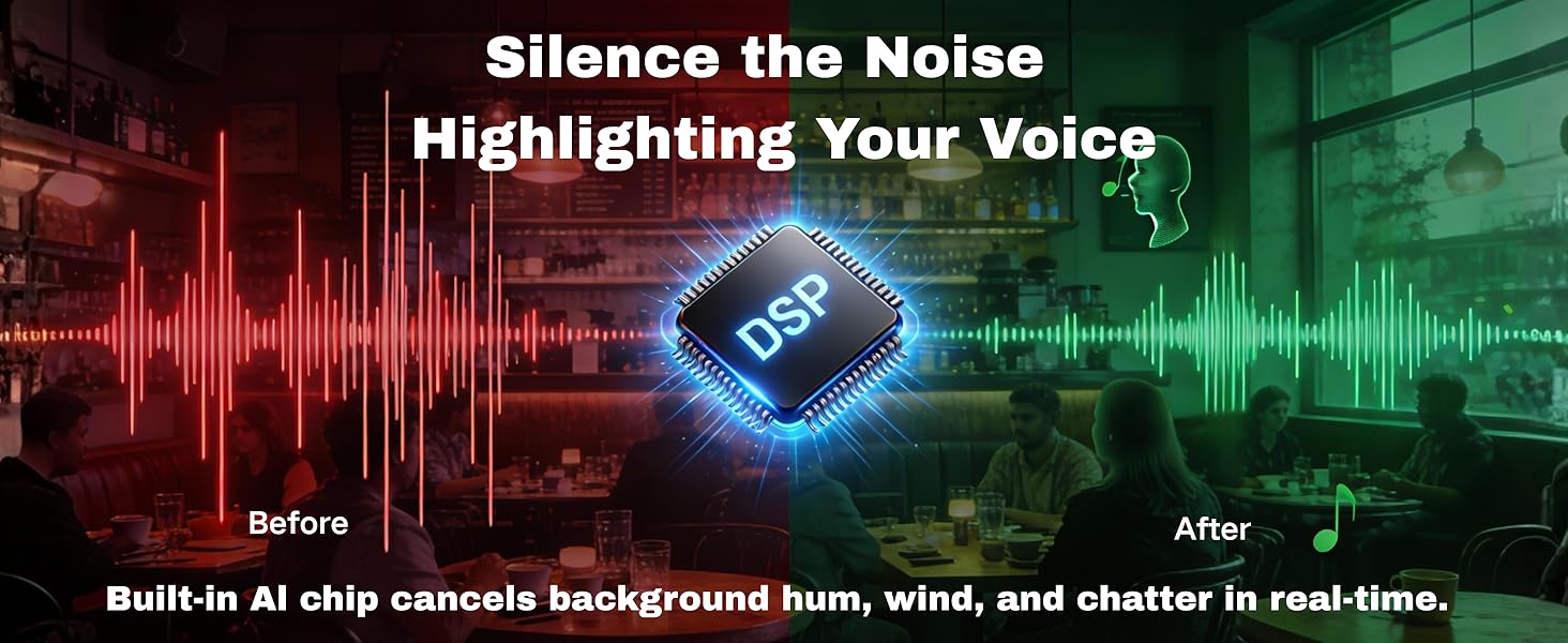 AI noise cancelling microphone with furry windscreens, outdoor wind noise reduction sound gear