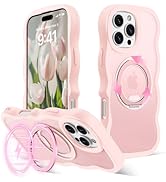 Amzfield for iPhone 16 Pro Max Case with 360° Spin Magnetic Stand, Compatible with MagSafe, Cute ...