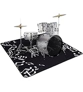 4Ft x 5.3Ft Drum Mat Drum Carpet Tightly Woven Fabric with Non-Slip Grip Bottom Drum Rug for Bedr...