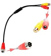 EWAY 4 Pin Aviation Male Plug to RCA Video Cable Female Adapter, RCA to M12 4 Pin Aviation Monito...