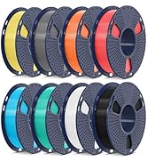 SUNLU 3D Printer Filament Pack, 0.25kg Each Spool, Total 2kg, Mini Spool, PLA+ Filament 1.75mm, 8...