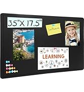 Bulletin Board - 35 x 17.5 inches Decorative Felt Pin Board - Cork Board Alternative for Wall - F...