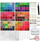 YMSDZHL 28000pcs Christmas Xmas Clay Bead for Bracelet Making Kit, 144 Colors Spacer Heishi Beads...