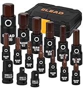 16-Piece SAE Hex Bit Impact Socket Set - Premium S2 Steel 5/64"-9/16" Allen Socket Set with Socke...