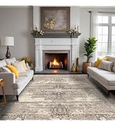 RUUGME Washable 9x12 Area Rugs - Large Rugs for Living Room Stain Resistant Carpet Vintage Rugs f...