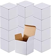 Lainrrew 12 Pcs Shipping Boxes, 4x4x4Inches White Kraft Corrugated Cardboard Boxes Small Mailing ...