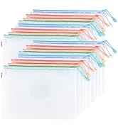 M&amp;G 20 Pack Mesh Zipper Pouch Bags for Organizing Storage, A4 Letter Size, Waterproof Document Zi...