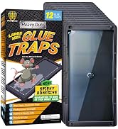 PESTQUEST 12 Pack Glue Mouse Traps Indoor for Home, Large Glue Traps for Mice and Rats, Pre-Baite...