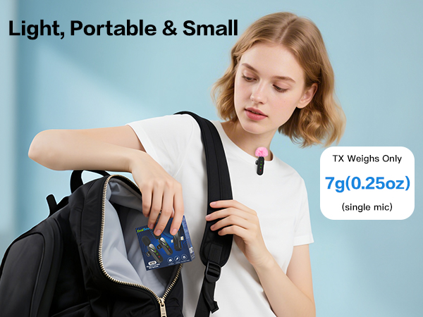 ZealSound Mini Microphone for iPhone with LED Display,Wireless Lavalier Mic with USB-C/Lightning/USB