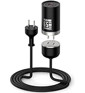 65W GaN Fast Wall Charger, USB C Charger Block with 5ft Nylon Braided Extension Cord, 2 USB-C &amp; 1...