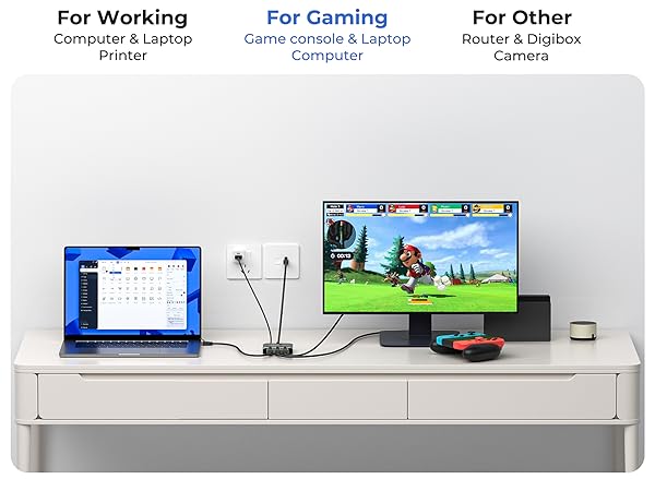Internet cable splitter is suitable connecting laptops, game consoles, and desktop at home.