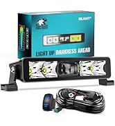 Nilight LED Light Bar 8inch 5LED Single Row Spot LED Fog Light Screw-Less Night Vision Off Road L...