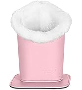 MOSISO Eyeglasses Holder, Plush Lined PU Leather Stand Case with Magnetic Base