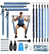 Upgraded Pilates Bar Kit with Resistance Bands Natural Latex for Women &amp; Men, Heavy-Duty Stainles...