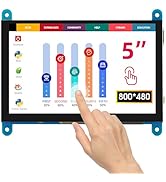 ELECROW 5 Inch Touch Screen Monitor for Raspberry Pi - 800×480 Mini Monitor Touchscreen LCD Displ...