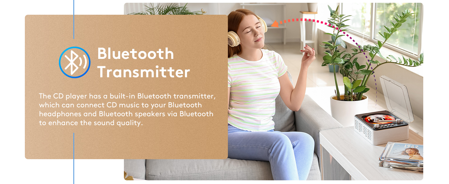 CD player with Bluetooth transmitter