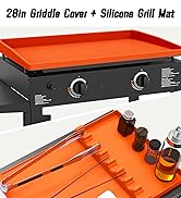BANGIE Griddle Cover Mat for Blackstone 28 Inch + Silicone Grill Mat 17 Inch