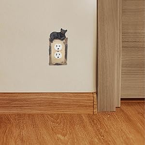 Black Bear on Log Double Outlet Receptacle Cover by BestgiftEver
