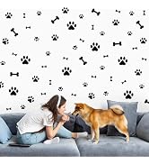 AOWDIAO 174 Pcs Dog Paw Decals - Peel and Stick Vinyl Wall Stickers for Dog's Room, Playroom &amp; Pa...
