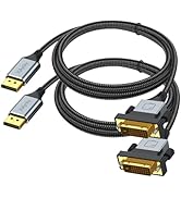 XiAyriky DisplayPort to DVI Cable 6 Feet, 2-Pack DP (Display Port) to DVI Cable Adapter Male to M...