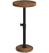 CHOEZON Small Round Side Table, Height Adjustable Drink Table, Pedestal Martini Table with Thicke...