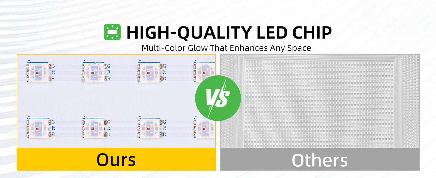 High-quality LED chips deliver brighter, more vibrant, and reliable multi-color lighting