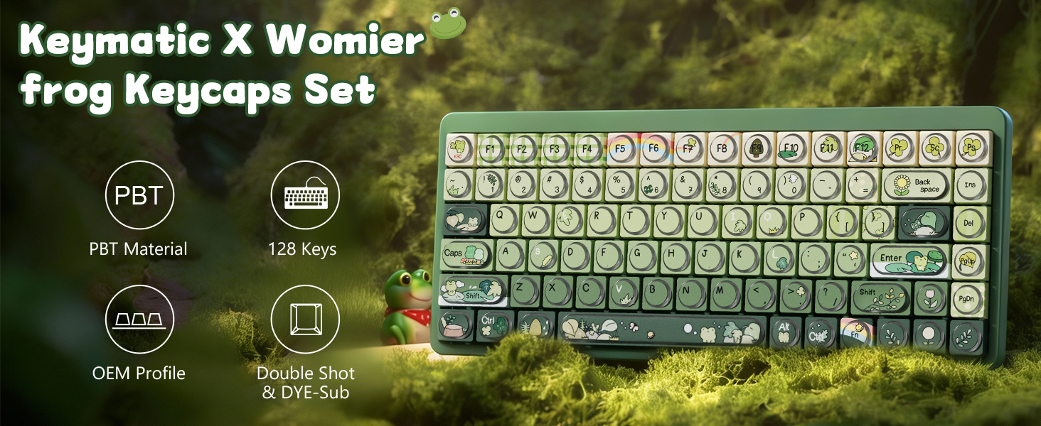 Keymatic Green Frog Keycap Set