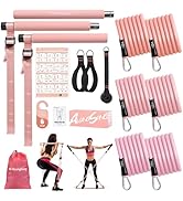 Upgraded Pilates Bar Kit with Resistance Bands Natural Latex for Women &amp; Men, Heavy-Duty Stainles...