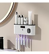 Toothbrush Holders for Bathrooms,Toothpaste Dispenser Wall Mounted,Electric Toothbrush Holders wi...