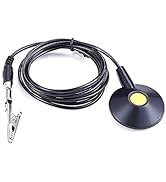 ESD Grounding Cable Coiled Core Suction Cup - FEITA Anti-Static Ground Wire with Conductive Pad S...