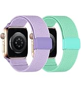 2 Pack Stretchy Nylon Solo Loop Compatible with Kids Apple Watch Bands 38mm 40mm 41mm&amp; 42mm 44mm ...