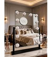 SLIMOON Hollywood Vanity Mirror with Lights, 12 Dimmable LED Bulbs Lighted Makeup Mirror with Det...