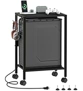 Akxomel 16.5" W Computer Tower Stand with Charging Station and USB Port, 2 Tier Mobile Floor PC S...