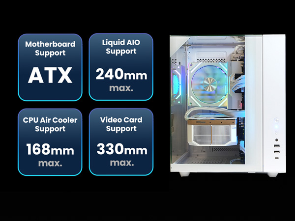 Zalman ZQBE ATX Mid Tower Gaming PC Case