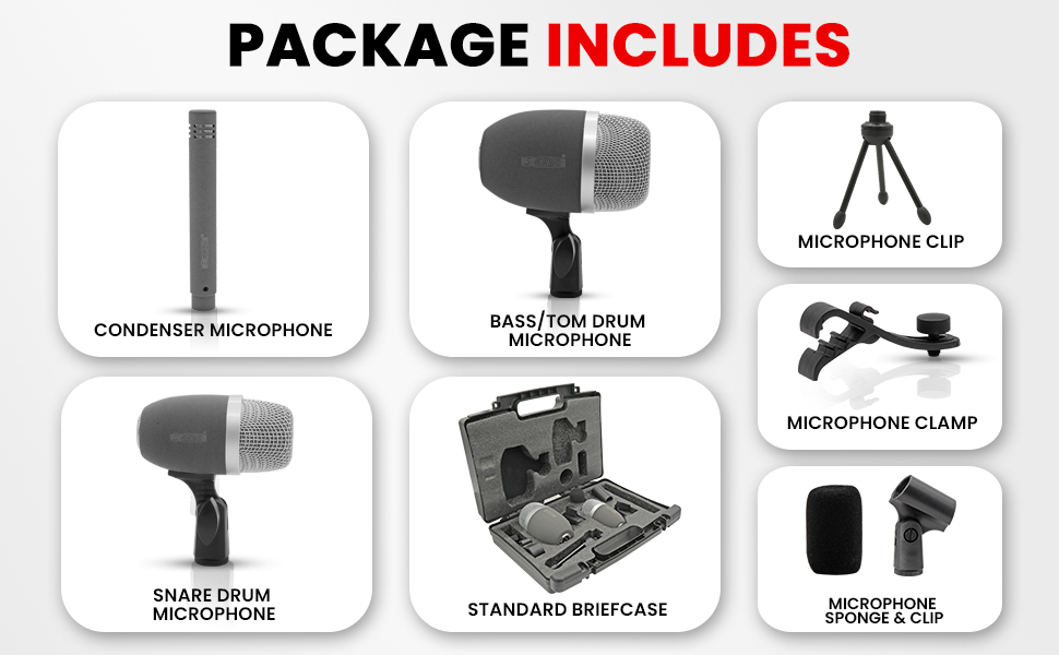 Conga Tom Snare Microphone Set Instrument Mic