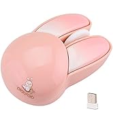 Lomiluskr Cute Bunny Wireless Mouse, Lightweight Soundless Mouse, 2.4G Wireless Mice, Candy Color...