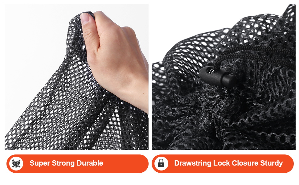 3pcs Black Drawstring Laundry Bags