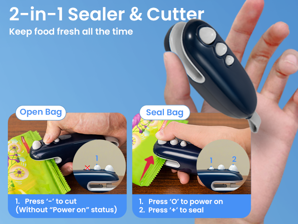 2 in 1 Type-C Rechargeable Heat Sealer and Cutter