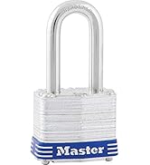 Master Lock 3DLF Long Shackle Padlock, w/ 1-1/2 Inch. Shackle, Steel