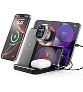 Caxdon Multiple Devices Charging Station, 5-in-1 Charging Stand for iPhone 16 Pro Max/Pro/Plus/15...