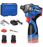 16V Brushless Screwdriver,160Nm Cordless Impact Driver Set with 3 Adjustable Speed,2 Batteries an...