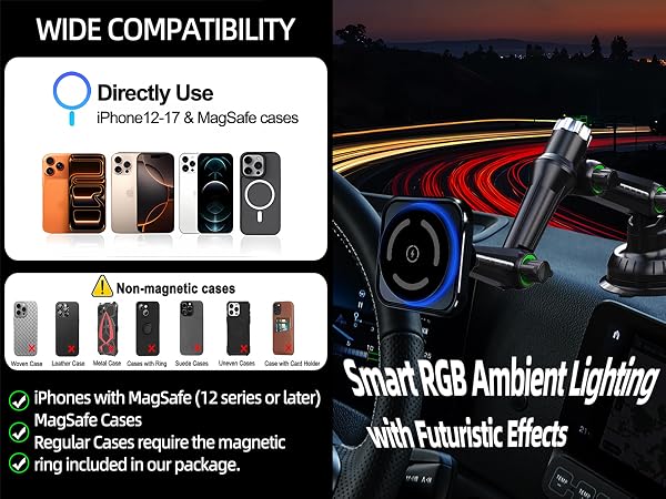 magsafe car truck phone holder charger,truck magnetic wireless car charger,phone mount for truck
