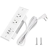 Recessed Power Strip with PD 20W Type-C, Desk Outlets with 2 USB-A & 1 USB-C Port, Furniture Flus...