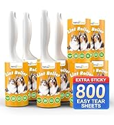 Lint Roller, 800-Sheet Extra Sticky Rollers for Pet Hair, 4 Handles, Value Pack for Dogs, Cats, C...