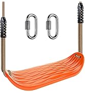 BeneLabel Non-Slip Swing Seat with Adjustable Rope and Carabiners - Heavy Duty Playground Swing S...