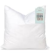 Pillowflex Synthetic Down Pillow Insert - 13x13 Down Alternative Pillow, Ultra Soft Throw Pillow,...