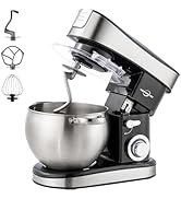 3-IN-1 Electric Stand Mixer, 6.3QT Bowl 6-Speed with Pulse Kitchen Mixer, 400W Household Food Mix...